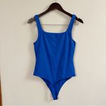 Babaton  Contour Royal Blue Square Neck Bodysuit Size Large Thong Back Photo 6