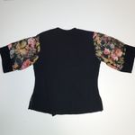 Vintage Spencer Alexis Petite Floral Cheetah Open Front Silk Shirt Blouse Top Black Size undefined Photo 1