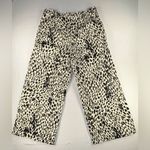 Lafayette New York 148 Women's Sz 8 Coleman Cheetah Wide Leg Cropped Twill Pants Black Photo 1