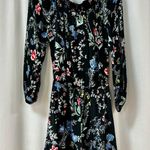 Parker  Cloud Woodland Silk Off-the-Shoulder Long Sleeve Romper Black Women's XS Photo 7