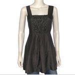 Eileen Fisher Silk Habutai Beaded Floating Squares Grey Luxe Tunic Tank Size M Photo 1