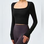 Berlook Black Cutout Ruched Long Sleeve Top Photo 5