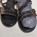 ZARA  Black Studded Sandals with Gold Buckles casual comfy summer vacation Photo 5