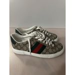 Gucci Ace Women's GG Print Ebony Beige/Green Sneakers Sz 7 Men 9 Women (UK 6) Photo 2
