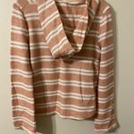 Roxy Womens Orange White Stripe Hoodie Sweatshirt Size Small Photo 2