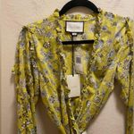 Alexis Odilo Citron Floral Wrap Ruffle Trim Blouse Size XS New With Tag Photo 4