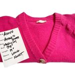 Altar'd State Hot Pink CROPPED CARDIGAN SWEATER Button Front Women MEDIUM V-Neck Photo 6