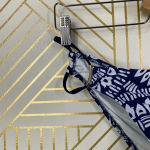 Trina Turk Indochine String Hipster Bikini Bottom in Midnight & White Size 6 Photo 4