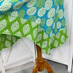 Vintage Loco Lindo Y2K Multi Print Scarf Hem Slip Dress Teal White Green Small Blue Photo 6