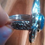 Indian Artistry Tanzanite Sterling Silver Carved Filigree Ring (Size 6) Photo 4