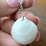 Dangle Earrings Genuine Handcrafted Seashell Silver and White Coastal Beach Photo 3