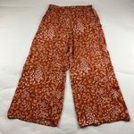 Roxy  Rust Floral Lightweight Challis Wide Leg Pant XL Photo 0