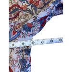 Chico's Cream Chinoiserie Pattern Keyhole Sheer Blouse 3/4 Sleeves Size 1, Small Photo 7