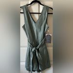 Avec Les Filles Anthropologie  Women’s Faux Leather Cross Back Wrap Romper Size S Photo 8