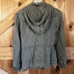 Max jeans Max‎ Jeans Women's Small Green Utility Jacket Military Drawstring Cinched Waste Photo 3