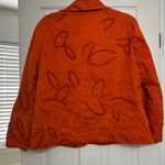 Chico's Embroidered Women's Orange jacket is a size 3. Photo 1
