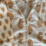 Indian Designer Kurta Palazzo Dupatta Set Women Salwar Kameez Ready To Wear Suit Gold Size XL Photo 12