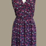 Xhilaration  Purple Floral Fit & Flare Dress Women’s M Sleeveless Casual Sundress Photo 0