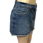 Ashley Mason  Cotton Denim Raw Hem Blue Jean Mini Skirt Womens Size Large Photo 2