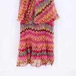 Haute Hippie Silk Tiered Chevron Print Camisole Dress Size L Photo 3