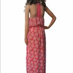 Tulle Size Medium Dark Pink Floral Maxi Dress Photo 7