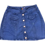 Kendall + Kylie  DENIM BUTTON FRONT MINI SKIRT Photo 0