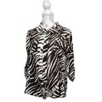 Chico's Zenergy by NEEMA Cool Zebra Zazu Black White Zip Front Jacket Size M Photo 5