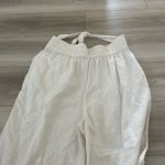 Who What Wear Who What‎ Wear Womens Off White Linen Rayon Paperbag Tie Waist Pants Size Medium Photo 3