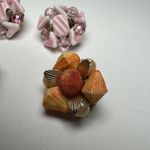 Bead Cluster Beaded Vintage Clip On Earrings 1 Hong Kong 1 West Germany Lot Of 2 Pink Photo 1