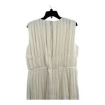 Modcloth  Dress White Shimmer Pleat Vtg Inspired Chiffon Romantic Mini Large New Photo 6