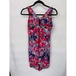 Title Nine  Athletic Dress Medium Pink Abstract Floral Racerback Shelf Bra Pocket Photo 4