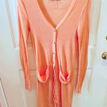 Free People  beach peach long ribbed asymmetrical cardigan Photo 0