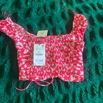 ZARA Pink Floral Crop Top Photo 1