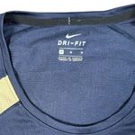 Nike  Shirt Womens XS Navy Blue Gold Dri Fit Round Neck Performance Short Sleeve Photo 4