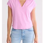 #27 NWT MOTHER Denim The Shape Up Collared Shirt in Rose Bloom Pink Size XL Photo 0