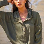 Free People Movement Windy Meadow Hoodie Pullover Green Size M Photo 0