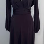 Moda International Flattering Long sleeved Navy Dress Photo 0