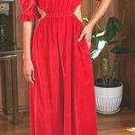 Anthropologie The Odell’s NEW Red Velvet Cutout Holiday Maxi Dress Photo 0