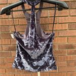 Free People  Intimately Crushed Velvet Sexy Halter Racerback Top Size Medium New Photo 2