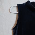 J.Crew  Navy Blue Velvet Sleeveless Mock Neck Office Size XS Photo 3