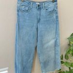 Sneak Peek wide leg Jeans,frilled hem,light wash, “tie dye project”gone wrong Blue Size 29 Photo 0