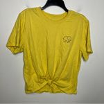 Ivory Ella Ivory‎ Ella yellow knot tie front short sleeve t-shirt elephant women’s size XL Photo 0