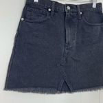Madewell  Black Rigid Denim A-Line Mini Skirt Lunar Wash Cutout Edition Photo 4