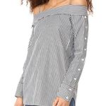 Guest Editor Off Shoulder Stripes Blouse NWT Photo 2