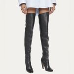 Bottega Veneta Canalazzo Black Leather Over The Knee Heel Boots Size EU 39 Photo 2