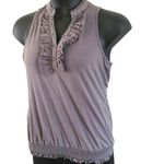 Jester Ruffled Sleeveless Blouse – Junior Size Large, Gray Photo 2