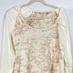 Vintage Y2K DKNY Womens L/XL Cream Graphic Print Slim Hooded T Photo 2