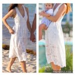Maje White Lace Crochet Midi Dress Coastal Cowgirl Wedding Yacht Wife Boho Bride Photo 13