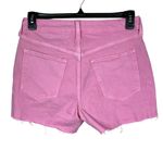Old Navy SZ 8 O.G. Straight Jean Shorts High-Rise Zip-Fly Frayed Hem Pocket Pink Photo 2