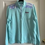 Vineyard Vines  Womens Limited Edition Turquoise Pullover w/ Lilac/Pink Leaf Sz M Photo 9